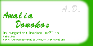 amalia domokos business card